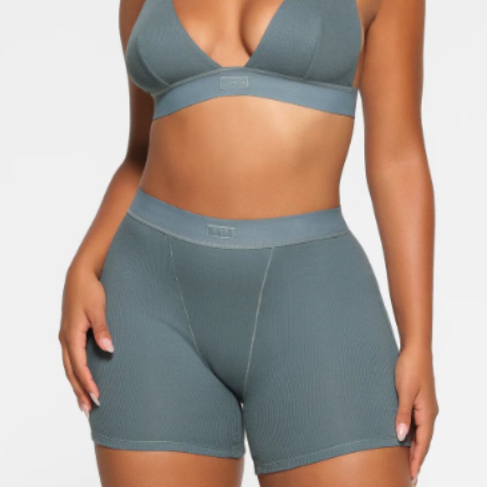 SKIMS COTTON RIB BOXER | KYANITE